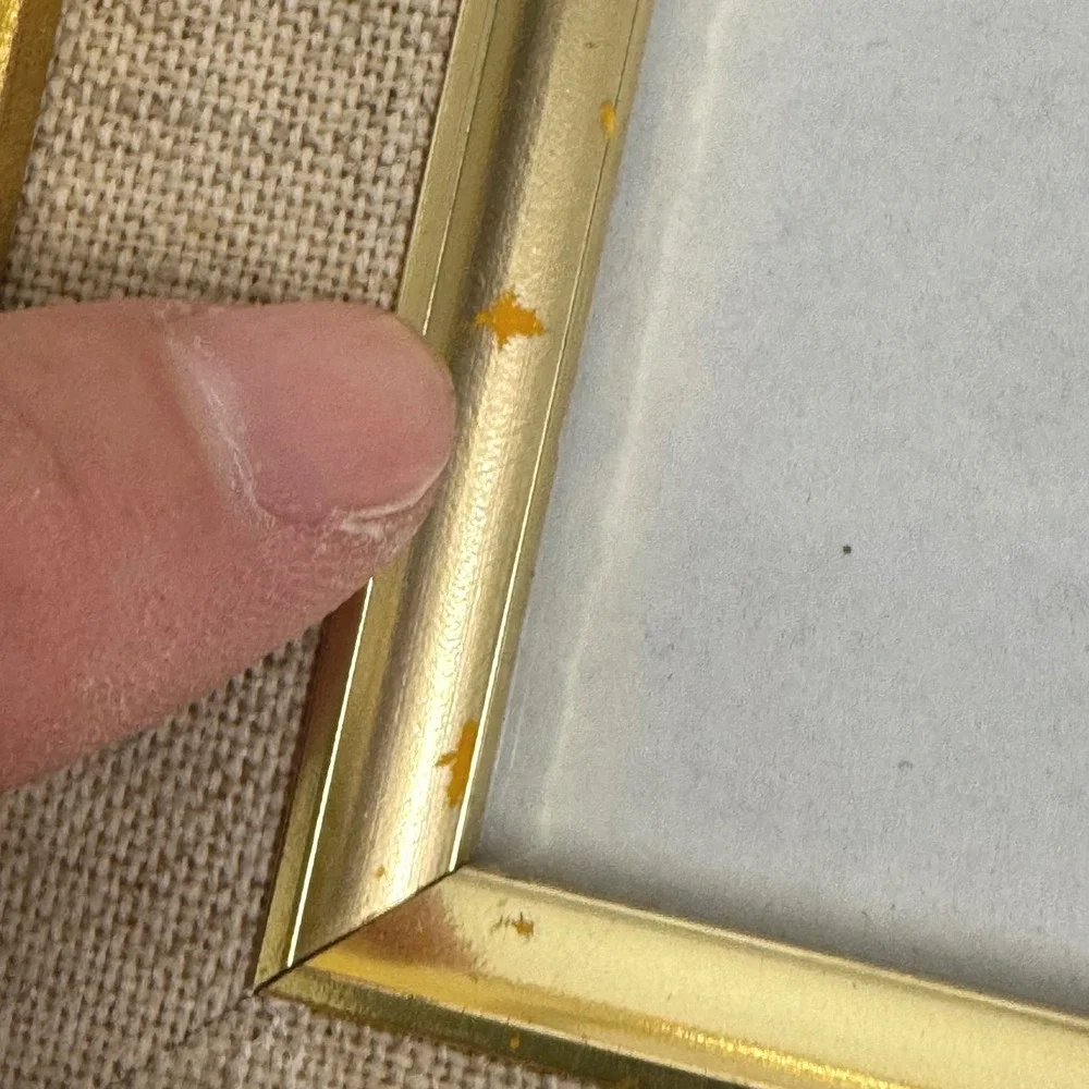 Vintage Ornate Gold Gilt Frame with Linen Mat 5x7 Opening Baroque Style Decor